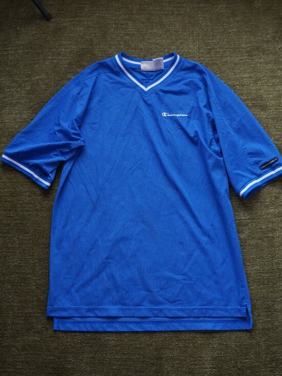 Champion Tops - Champion Cobalt Blue V-Neck Mesh Sporty Top